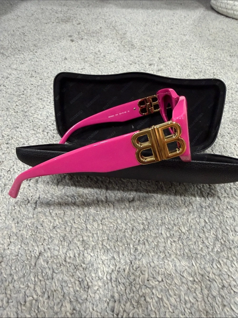 Balenciaga Hot Pink Slim Cat-Eye Sunglasses D Frame Dynasty